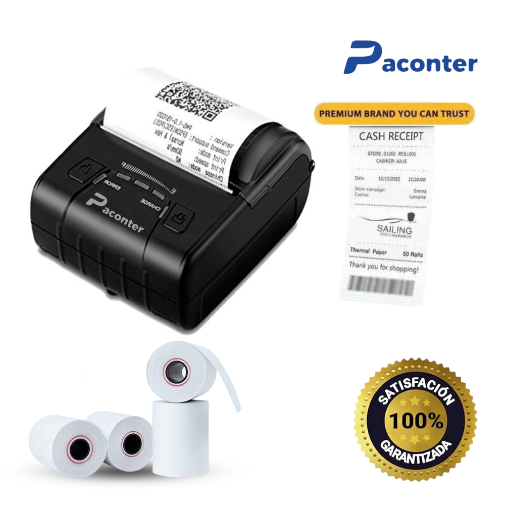 Impresora ticketera térmica portátil 57mm Bienex USB/Bluetooth