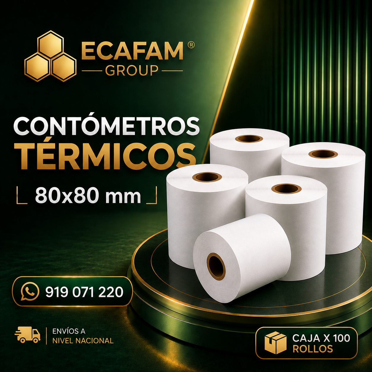 Papel térmico 80×80 mm (Caja x100)